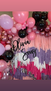6-6ft strand Plastic Fringe Wall - Backdrop only Balloons and Sign not included