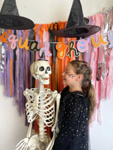 Load image into Gallery viewer, Halloween Fringe Photo Backdrop Plastic Tablecloth Fringe Backdrop, Vinyl fringe, flag tape, flagging tape, photo backdrop
