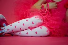 Load image into Gallery viewer, Valentine’s Day Child Girls Footed Heart Dots Tights Stocking
