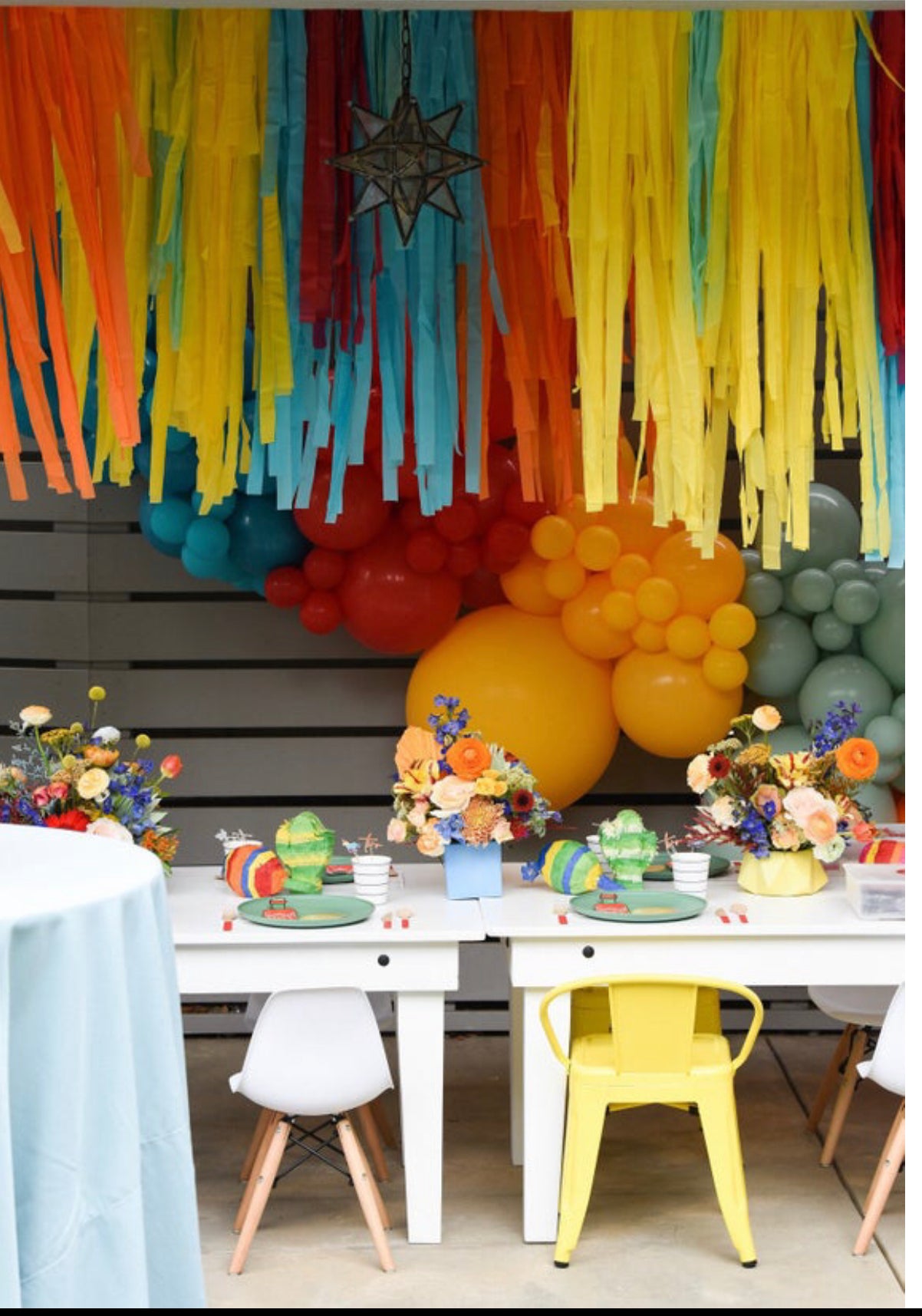 How to Make Ceiling Streamers  DIY Fringe Backdrop for Parties