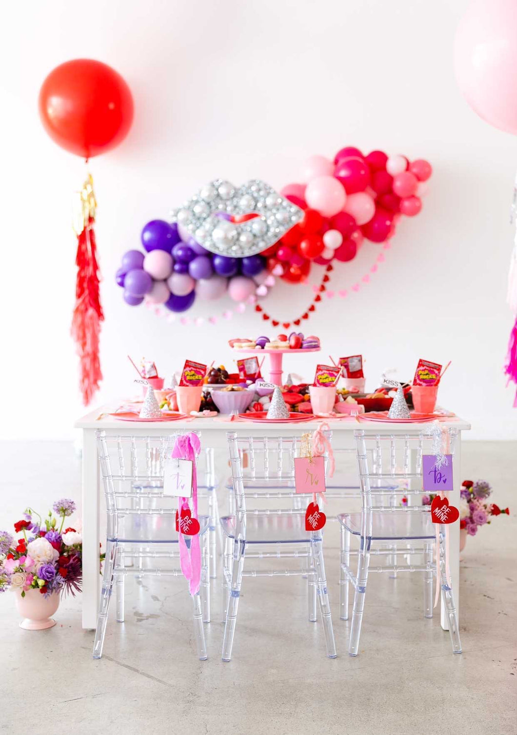 Valentine’s Day Tassle Balloon Tassel Tissue Garland| theme tissue banner, garland, birthday banner