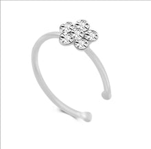 Load image into Gallery viewer, Faux Silver/ Gold Nose RingSmall Thin Flower Clear Crystal Nose Ring Stud Hoop-Sparkly Crystal Nose Ring
