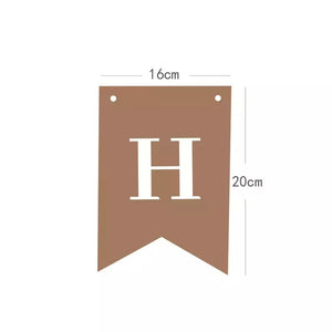 Happy Birthday Decoration Kraft Paper Banner White Balloon Decoration Birthday Party Bunting Garland Baby Shower Supplies