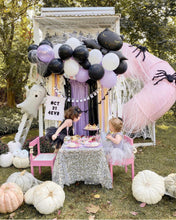 Load image into Gallery viewer, Halloween Fringe Photo Backdrop Plastic Tablecloth Fringe Backdrop, Vinyl fringe, flag tape, flagging tape, photo backdrop
