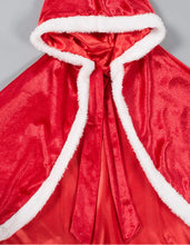 Load image into Gallery viewer, Mrs. Claus Red Christmas Princess Cloak Cape Toddler Kids Winter Wear Children&#39;s Party Wear Velvet Warm Winter Cosplay Party Cloak Clothes
