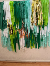 Load image into Gallery viewer, St Patrick’s Day Fringe Backdrop Wall on Plastic Fencing
