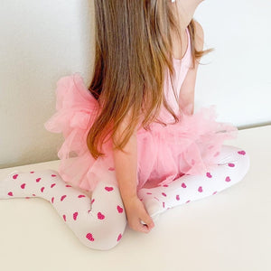 Valentine’s Day Child Girls Footed Heart Dots Tights Stocking