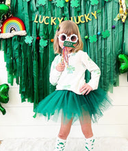 Load image into Gallery viewer, St Patrick’s Day Tablecloth Fringe Backdrop, Flagtape Backdrop, Fringe Backdrop, Birthday, Party Theme
