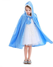 Load image into Gallery viewer, Ice Princess Baby Blue Christmas Cloak Cape Toddler Kids Winter Wear Children&#39;s Party Wear Velvet Warm Winter Cosplay Party Cloak Clothes

