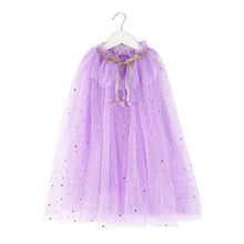 Load image into Gallery viewer, Lavender Cape Princess Cape Fashion Glitter Multicolor Sequins Shawl Shiny Girls Cloak Blingbling Fairy Princess Cape Christmas Party
