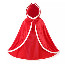 Load image into Gallery viewer, Mrs. Claus Red Christmas Princess Cloak Cape Toddler Kids Winter Wear Children&#39;s Party Wear Velvet Warm Winter Cosplay Party Cloak Clothes
