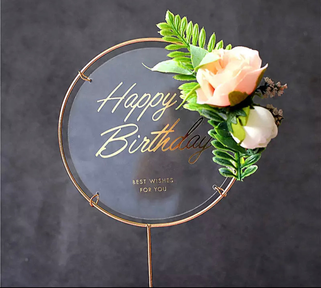 Creative Happy Birthday Acrylic Metal Cake Topper for Birthday Cake De –  Glam Fete Party