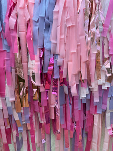 Fringe Backdrop Wall on Plastic Fencing