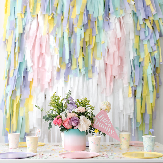 Rainbow Party Plastic Fringe Backdrop | Plastic Streamers