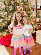 Load image into Gallery viewer, Baby Girls Hot Pink Rainbow Sparkle Tutu Skirt Pentagram Sequin Christmas 3 Layered Elastic Puffy Tulle Skirt
