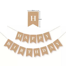 Load image into Gallery viewer, Happy Birthday Decoration Kraft Paper Banner White Balloon Decoration Birthday Party Bunting Garland Baby Shower Supplies
