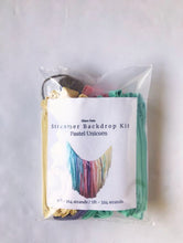Load image into Gallery viewer, DIY Streamer Backdrop Kit Plastic Fringe Backdrop Pastel Unicorn
