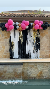 5 strand plastic fringe backdrop, party steamers, plastic streamers, unicorn theme party backdrop, plastic fringe, tablecloth fringe