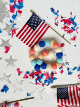 Load image into Gallery viewer, 4th of July Woolies garland, felt ball, playroom decor, homeschool, kids play space, banner, kids
